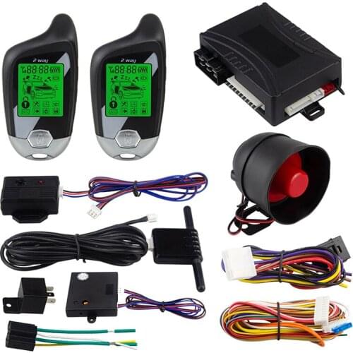 Wholesale Pke-Passive Keyless Entry Shock Alarm Warning Remote Trunk Release 2 Way Car Alarm With Rechargeable LCD Key