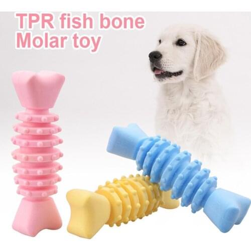 Pet Teether Pet Puppy Dog Bite Resistant Fishbone Shape Teeth Cleaner Training Chew Toy Pet Products Dog Supplies 2021
