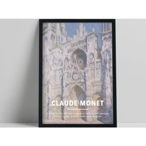 French Impressionism Claude Monet Poster, Monet Rouen Cathedral Oil Painting, Vintage Wall Art, Buildings Still Life Wall Decor