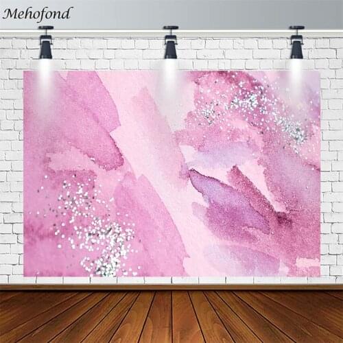 Pink Watercolor Gradient Texture Silver Polka Dots Photography Backgrounds Food Pet Birthday Decor Backdrops Photo Studio Props