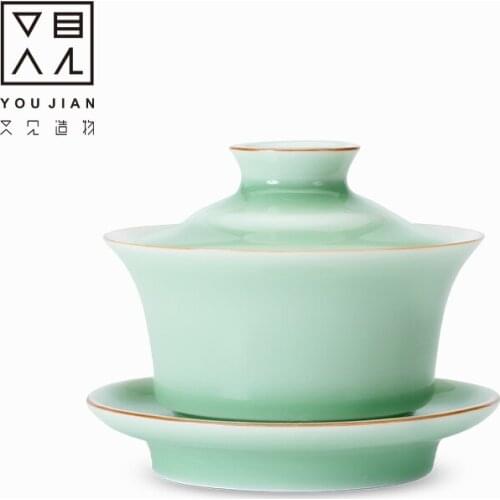 Dehua white porcelain Gongfu tea covered bowl teacup handmade tea teacup Chinese Kung fu cup drinking utensils gaiwan