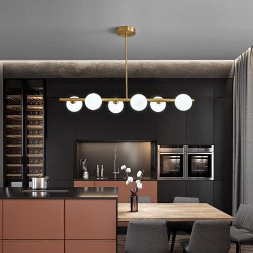 Nordic living room creative glass Chandelier modern minimalist restaurant Hanging Light bar light luxury LED Chandelier Lighting
