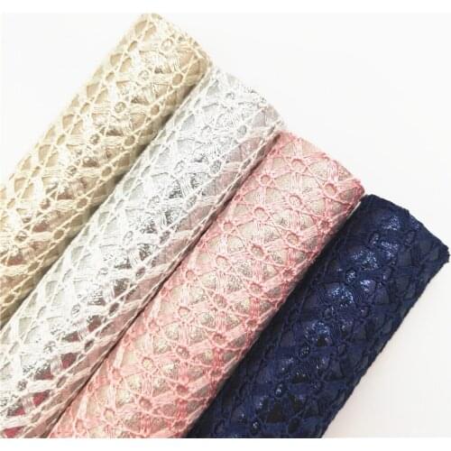 Quilted Embroidery Lace Glitter Leather Fabric sheets for Bows Earrings DIY 21X29CM R208A