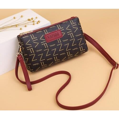 Womens Clutch Bag Vintage Letter Print Shoulder Bag Wallet Women Small Phone Bags for Women 2020 New Luxury Handbags bolso