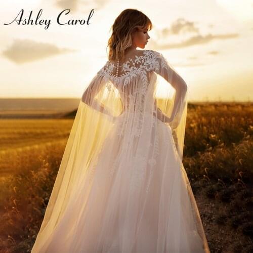 Ashley Carol A-Line Wedding Dress 2021 Glamorous Sweetheart With Shawl Sleeveless Bride Dresses Appliques Lace Up Bridal Gowns