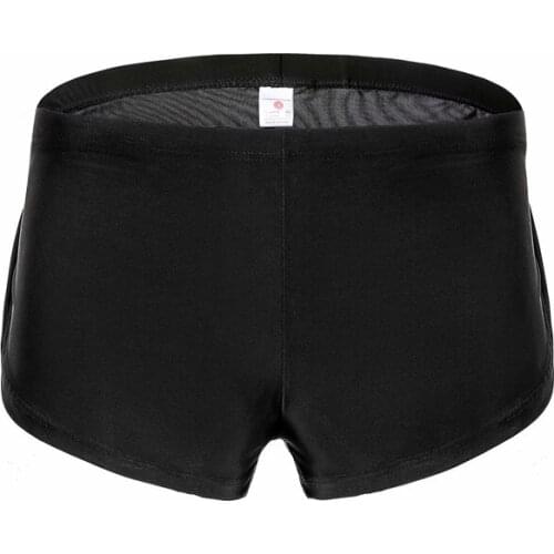 Mens Sexy Ice Silk Soft Gay Loose Boxer Short Side Slit Comfortable Sexy Men Trunks Sexy Sissy Panties Lounge Pajamas