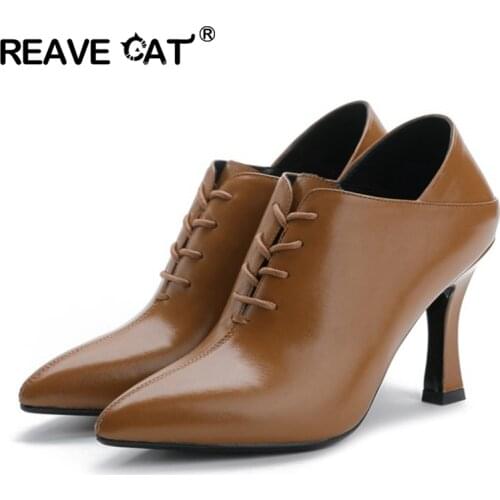 2021 New Autumn Spring Thin High Heels Pumps Pointed Toe Leather Strap Up Dress Office Lazy Slim Shoes Lady Black Yellow S2313