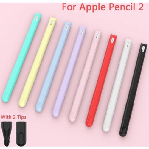 Protective Sleeve Soft Silicone Bag For Apple Pencil 2 Case Cover Compatible For iPad Tablet Touch Pen Stylus Colorful 2nd Case