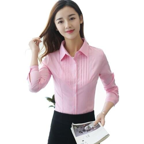 Women Blouse Womens Tops and Blouses Cotton Ladies Tops Shirts Women 2018 Shirts Pink Blusa Feminina Plus Size 4XL 5XL ZY4416
