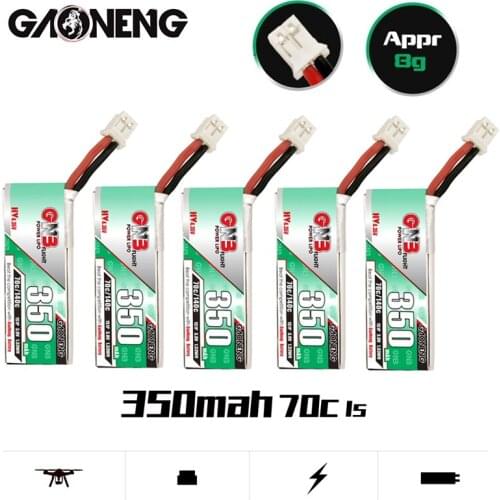 1-5Pcs GAONENG 1S HV Lipo Battery 350mAh 3.8V 70C/140C 4.35V PH2.0 for BetaFPV 65S UK65 Blade Inductrix UR65 Tiny Whoop Drone