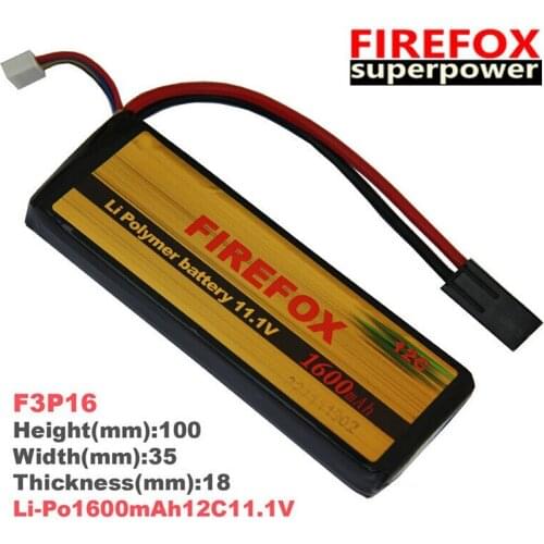 1pcs 100% Orginal FireFox 11.1V 1600mAh 12C Li Po AEG Airsoft Battery F3P16 Drop shipping