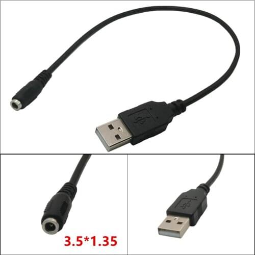 1PCS USB 2.0 Male to DC 3.5*1.35mm Female Plug Jack Converter Laptop Adapter Connector
