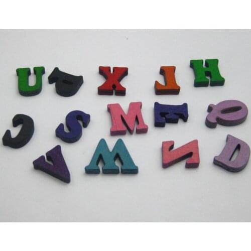 100 Assorted Flat Back Flatback Wood Alphabet Letter ~Wooden Scrapbooking Embellishment