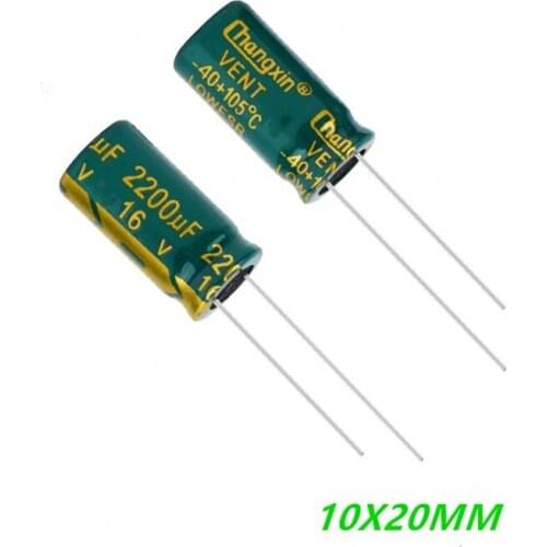 100pcs 2200uF 16V 2200UF16V 105C Radial Electrolytic Capacitor 10*20MM