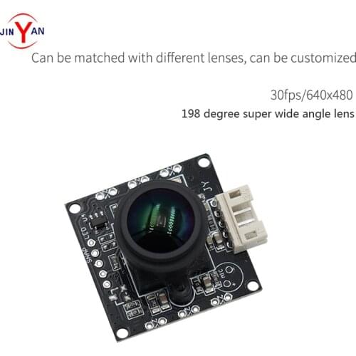 198 degree super wide-angle lens USB high-definition night vision camera module OV7725 0.3MP camera module