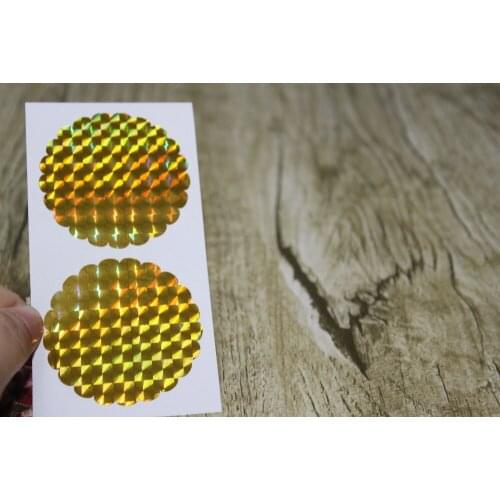 5cm Gold Hologram Scalloped circles sticker, envelope seals