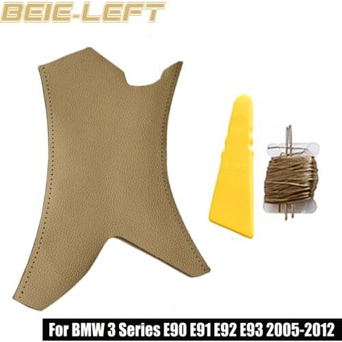 Car Interior Door Handle Cover Hand Sewing Micro Leather Door Panel Handle Pull Trim Cover For BMW 3 Series E90 E91 325 330 318