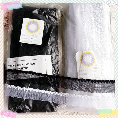 White corrugated dot lace embroidered gauze material Lolita diy handmade baby clothing accessories