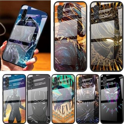 Marvel Avengers Black Panther For Samsung Note 20 10 9 8 Ultra Lite Plus 5G A70 A50 A40 A30 A20 A10 Tempered Glass Phone Case