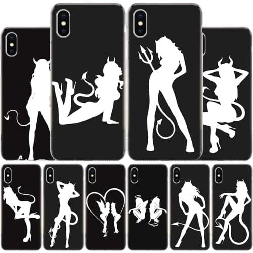 Angel And Devil Sexy Girl Cover Phone Case For Apple iphone 11 12 Pro XR X XS Max 7 8 6 6S Plus + 7G 6G 5 SE 2020 Coque Popular