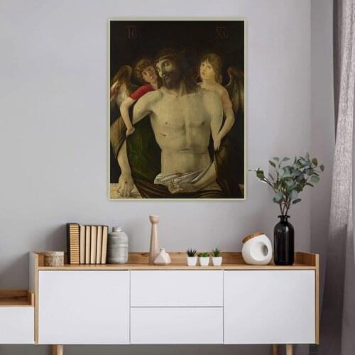 Citon Giovanni Bellini《The Dead Christ supported by Angels》Canvas Art Oil Painting Picture Wall Background Decor Home Decoration