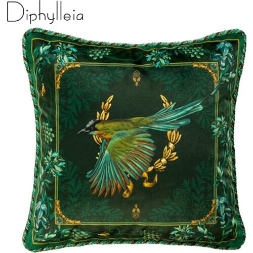 Diphylleia Renaissance style european-american throw pillows vintage luxurious Custom cover Sofa cushion pillow cover dark green