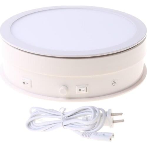 15/20cm Electric Turntable Display Stand LED Light Rotating Table Watch Bracelet Jewelry Holder for Photography Props