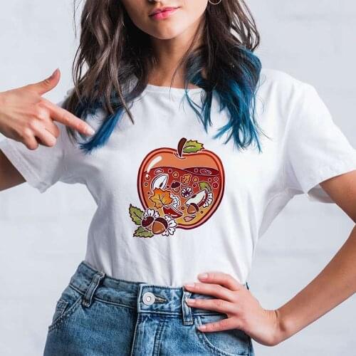 Bottle Graphic Womens T Shirts Red Apples And Other Nuts Print Short Sleeve Gorgeous Clothes Hot Selling Shirt Femme Top Tee
