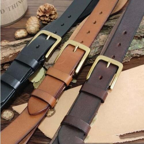 Personalized Fashion High-Grade Pure Copper Buckle Belt Male Leather Pin Buckle Top Layer Pure Cowhide Casual Pants Belt