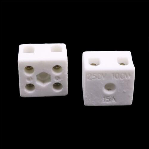 2 Pcs Ceramic Post Terminal Blocks 15A 250V Home Improvement Electrical Equipment Supplies Connectors Terminals Connectors
