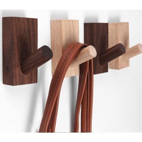 Creative Natural Wooden Hook Hanger Wall For Coat Key Room Decoration Organizer Hooks Behind The Door Nordic Style