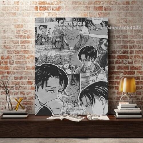 Levi Ackerman Attack on Titan Collage Decoration Prints Canvas Home Decor Dorm Living Room Bedroom Poster Painting Wall Art