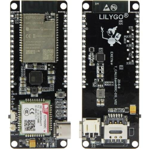 LILYGO® TTGO T-Call&SIM800C V02 ESP32 WIFI Bluetooth Nano Card Slot SIM800C Module Development Board Hardware