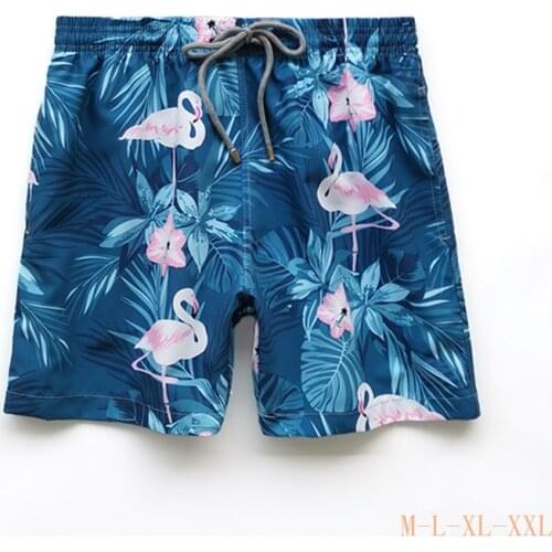 2021 Brand New Mens Swimwear Luxury Pattern Crane Summer Travel Holiday Beach Board Shorts Tropical Mesh Boardshorts Boxer