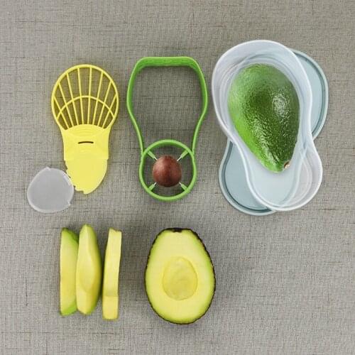 3pcs/set Multifunction Avocado tool set Avocado slicer corer crusher Avocado fresh Storage case