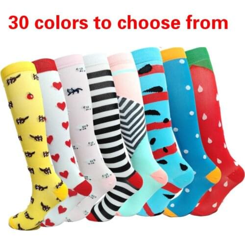 2020 New Compression Socks Sports Pressure Cycling Fitness Running Leg Men And Women Protection Styles 30 colors to choose from