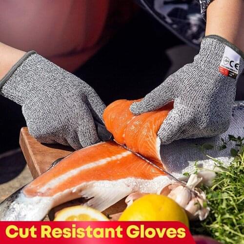 Anti Cut Proof Gloves Anti-cut Level 5 Safety Work Resistant Car knife Sharpener Protection Tools Gloves Kitchen Hot Sale Grey