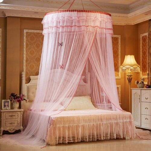 Hanging Mosquito Nets and Increasing Dense Ceiling Lace Princess Dome Landing Mosquito Nets Girls Room Decor