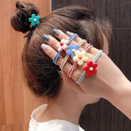 High Quality Hot Selling Korean Style Lovely Candy Color Hair Band Hair Rope Colored Polymer Clay Hair Ring Women Girl Headpiece