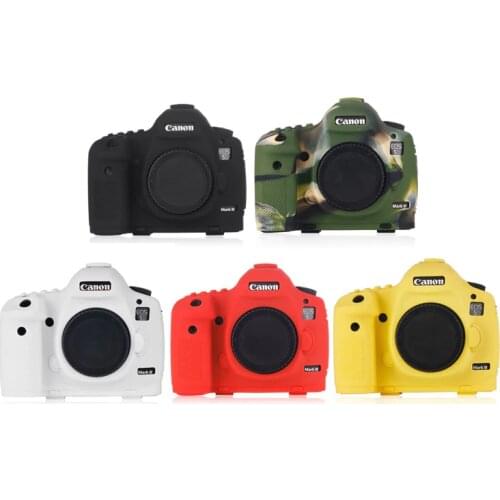 Red / Yellow / Black / Camouflage / White Rubber Silicon Case Body Cover Protector Frame Skin for Canon EOS 5D Mark III 5DS 5DSR