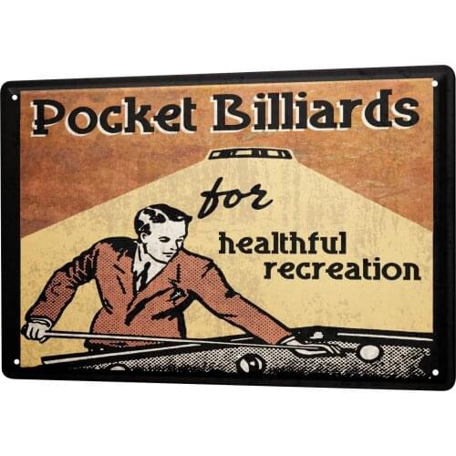 SINCE 2004 Sports Tin Sign Metal Plate Decorative Sign Home Decor Plaques Billiards Man Retro Metal Plate 8X12