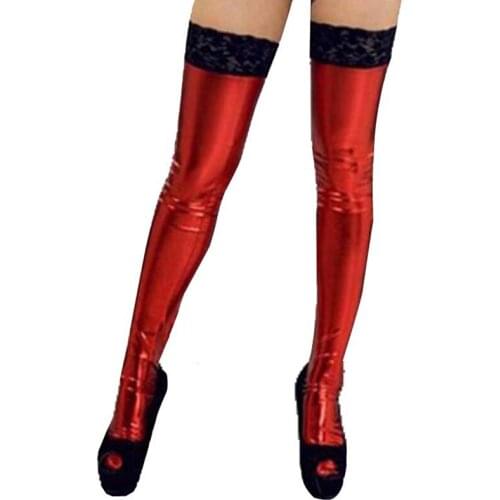 Sexy Warm Thigh High Stockings Over Knee Lace Patchwork Legs Solid Color Female Adult High Tights Temptation Stockings