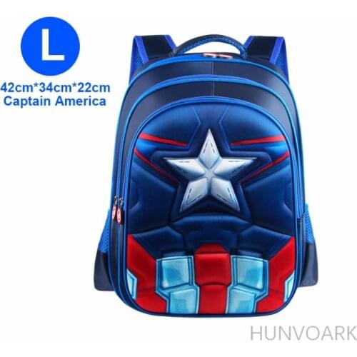 The Avengers Iron Man Captain America Boys Girls Children Kindergarten School bags Teenager Kids Schoolbags Student Backpack