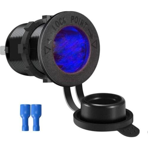 12V-24V Car Cigarette Lighter Socket Waterproof Plug Power Outlet Adapter for Marine Boat Motorcycle Truck RV ATV With Wire D5