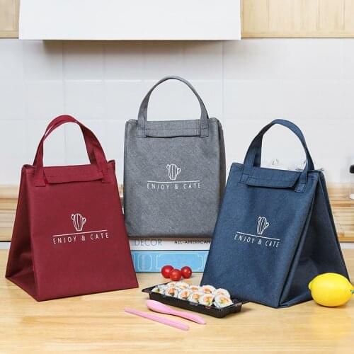 Foldable Portable Lunch Box Bag Waterproof Oxford Cloth Food Thermal Cooler Storage Tote Picnic Mat Handbags For Women Kids