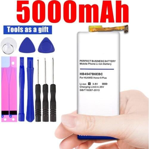 Replacement Phone Batteries 5000mAh HB4547B6EBC Battery for HuaWei Honor 6 Plus 6plus PE-TL20 UL00 TL10 CL00