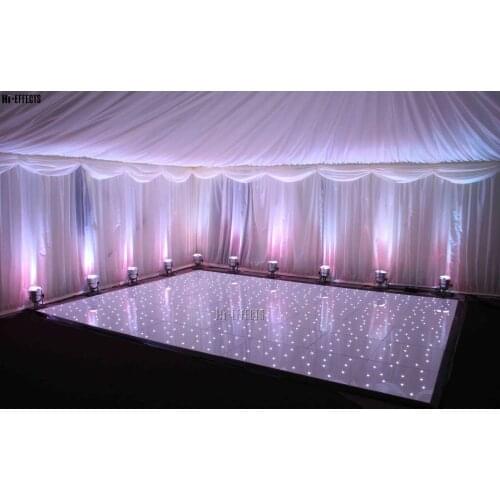 12x12 Feet Starlit Dance Floor White/Black Tiles DJ Floor Light DMX Twinkling Light Up Floor for Wedding Disco Events Stage