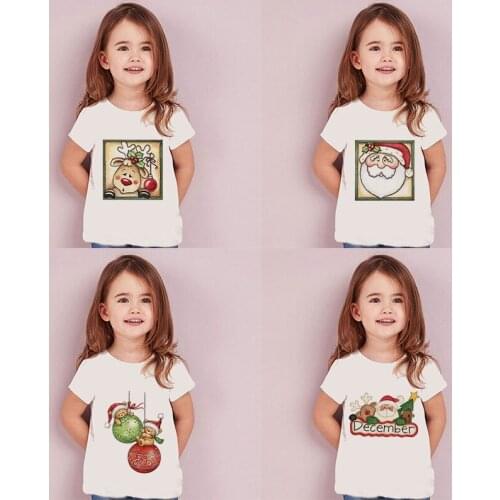Baby Girl Tops Kids Tees 2020 Christmas Boys Girls Retro Christmas Old Man Elk T-Shirts Childrens Tshirt Cartoon T Shirt O-neck