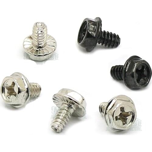 50Pcs 6-32*6 Thread Teeth Outside Hex Computer PC Case Cooling Fan Toolless Adjustment Screw Thumbscrews Thumb Screw