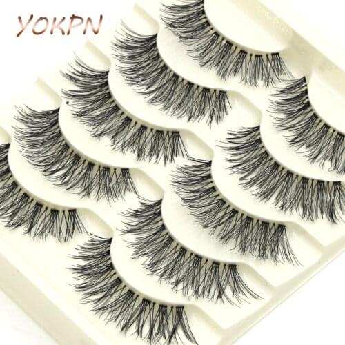 YOKPN Makeup False Eyelashes End Of Eye Elongated Cross False Eyelashes Natural-looking Thick False Eyelashes